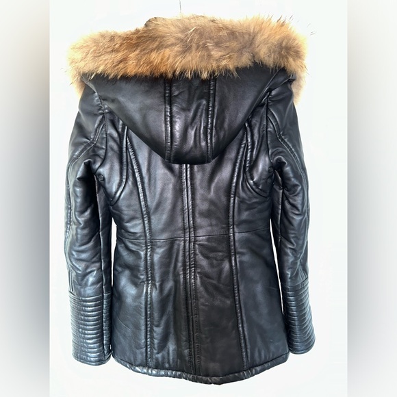 Rudsak coat entirely made of real leather outside + real fur - Picture 4 of 5